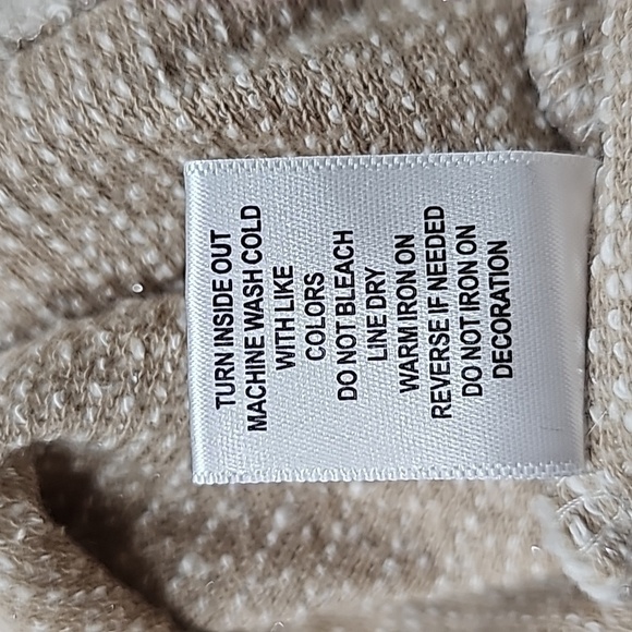 DB Sunday (by Dressbarn) terry cloth sweatshirt in cream & tan, size Large - Picture 7 of 10